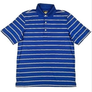 Greg Norman PlayDry Blue Striped Polo Shirt